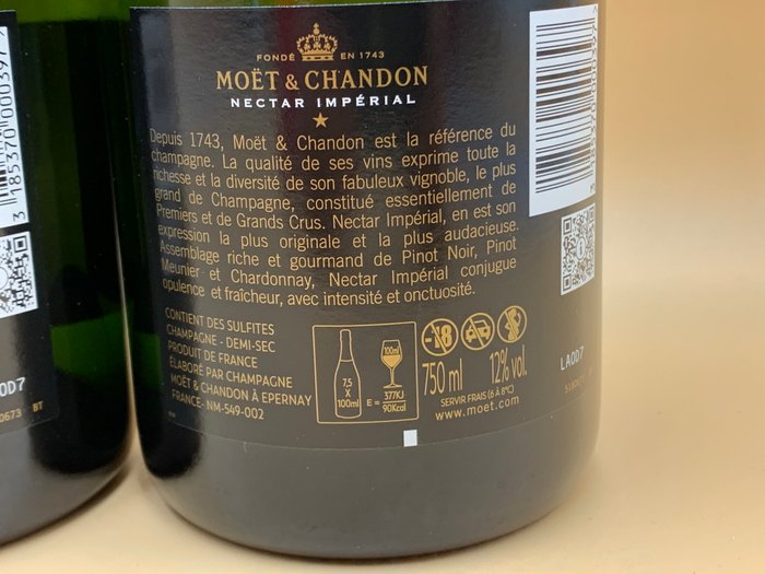 Moët  Chandon, Nectar Impérial - Champagne Demi-Sec - 3 Flasker (0,75 L)