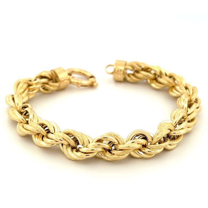 Armbånd - Bracciale Fune - 16 g - 18 kraat Gulguld