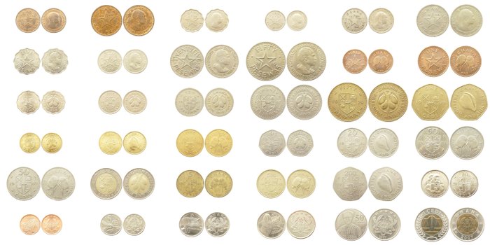 Ghana. Various Denominations 1958/2007 (36 coins)  (Ingen mindstepris)