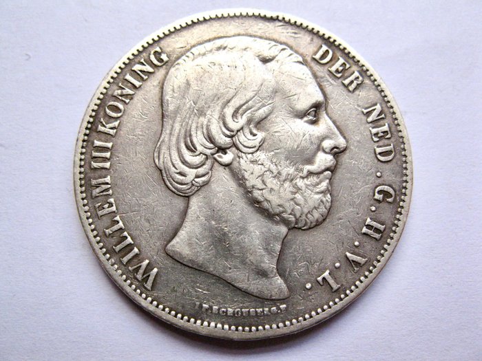 Holland. Willem III. 2-1/2 Gulden 1851b  (Ingen mindstepris)