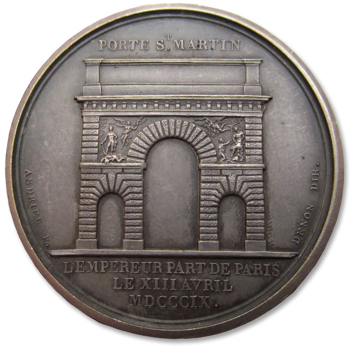 1809, commemorating Napoleon's entrance into Vienna - NOTE, this medal is a later restrike in silver