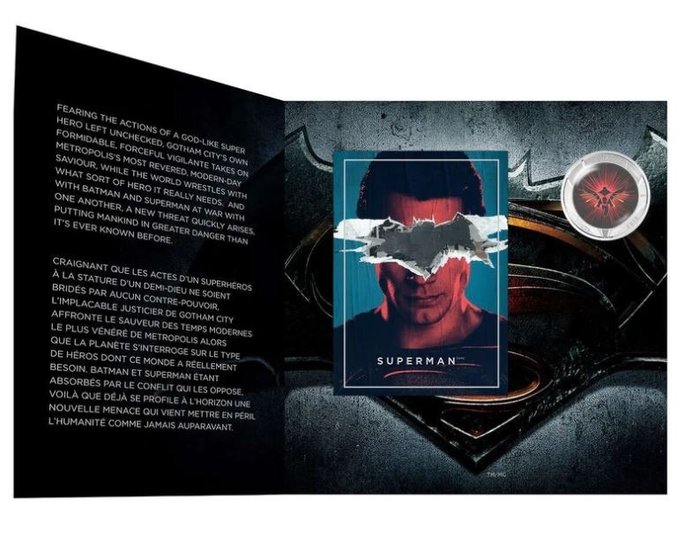 Canada. 25 Cent 2016 Batman vs Superman - Lenticular coin, (.999) im Blister  (Ingen mindstepris)