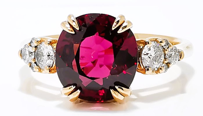 Ring - 18 kraat Rosaguld RHODOLITE Ekstra fin farvekvalitet 361ct ubehandlet -  361ct tw Spinel - Diamant