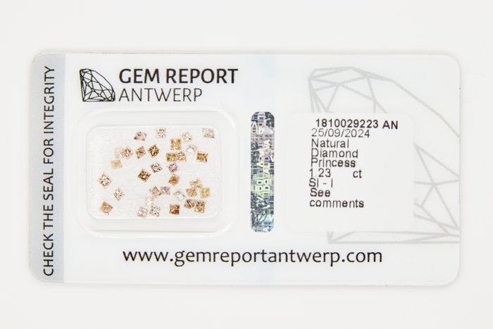 Ingen mindstepris - 33 pcs Diamant  (Natur)  - 1.23 ct - Kvadrat - I1, I2, I3, SI1, SI2 - Gem Report Antwerp (GRA) - INGEN RESERVEPRIS