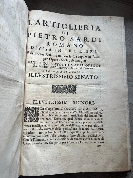 Certifikat - Pietro Sardi Romano - L'artiglieria Pietro Sardi Romano Diviso in Tre Libri - 1689