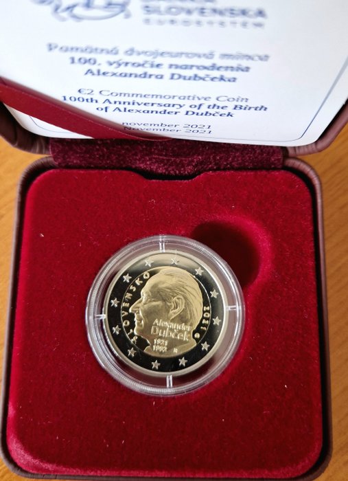 Slovakiet. 2 Euro 2021 "Alexander Dubcek" Proof