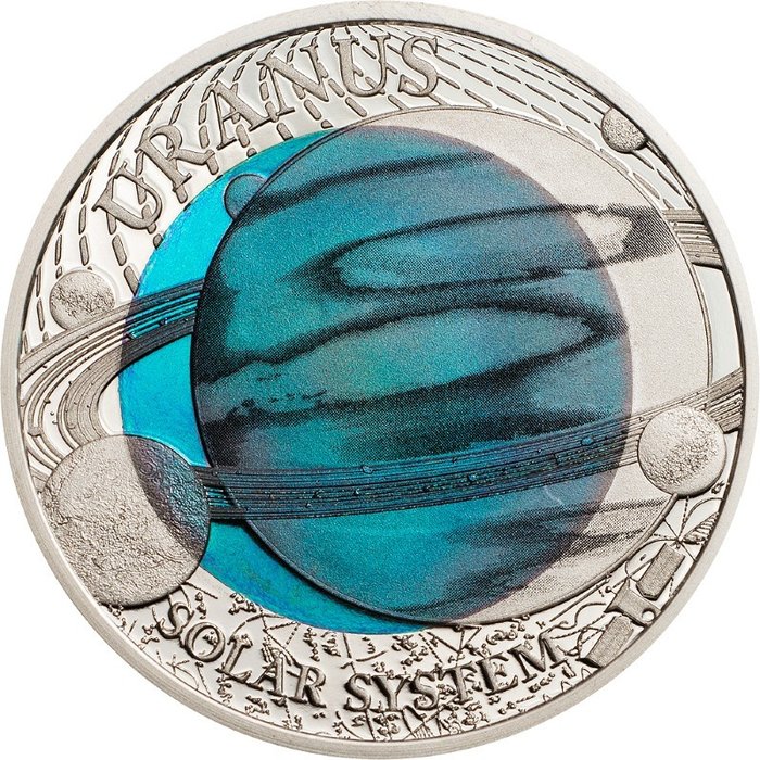 Palau. 2 Dollars 2018 Solar System - Uranus Niobium, Proof  (Ingen mindstepris)