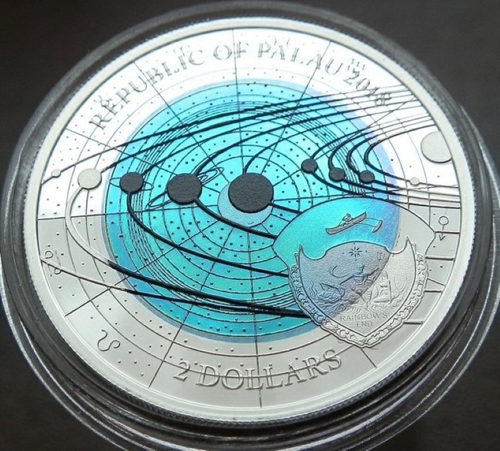 Palau. 2 Dollars 2018 Solar System - Uranus Niobium, Proof  (Ingen mindstepris)