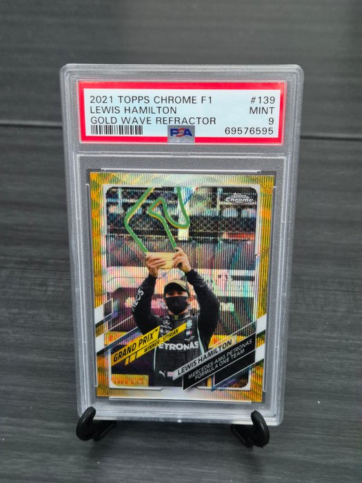 2021 Topps Chrome F1 Lewis Hamilton #139 Gold Wave /50 PSA 9 Graded card