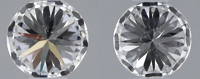 Ingen mindstepris - 2 pcs Diamant  (Natur)  - 0.60 ct - Rund - D (farveløs) - VS1 - Gemological Institute of America (GIA) - *Matchende par* *VG EX*