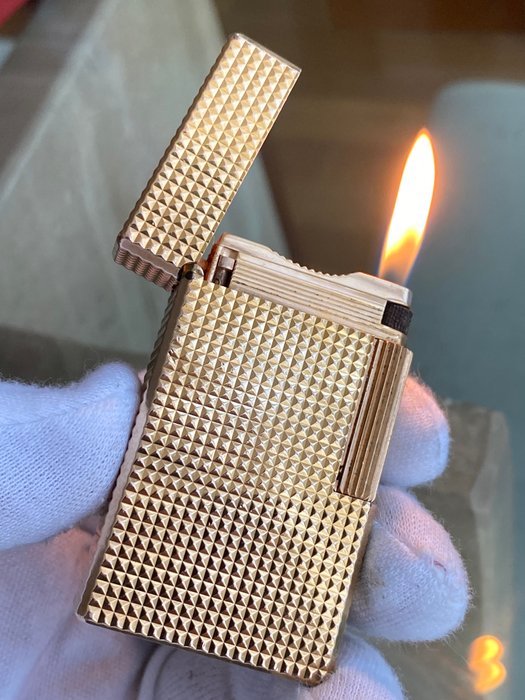 S.T. Dupont - Rare Vintage Ligne 1 Diamond Head Style - Lighter - Forgyldt