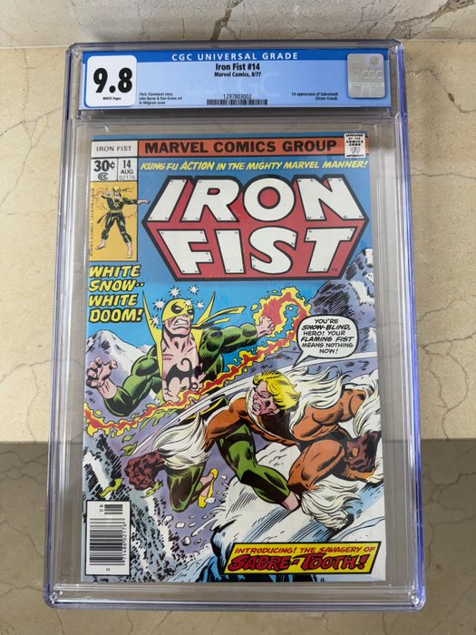 Iron Fist #14 - 1st of Sabretooth - 1 Graded comic - Første udgave - 1977 - CGC 9.8