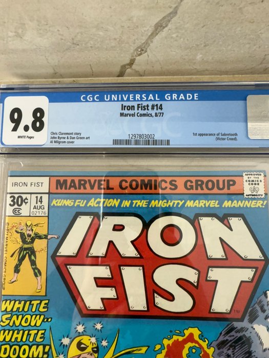 Iron Fist #14 - 1st of Sabretooth - 1 Graded comic - Første udgave - 1977 - CGC 9.8