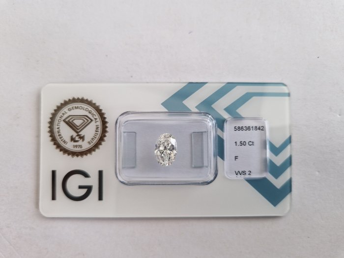 1 pcs Diamant  (Natur)  - 150 ct - Oval - F - VVS2 - International Gemological Institute (IGI)