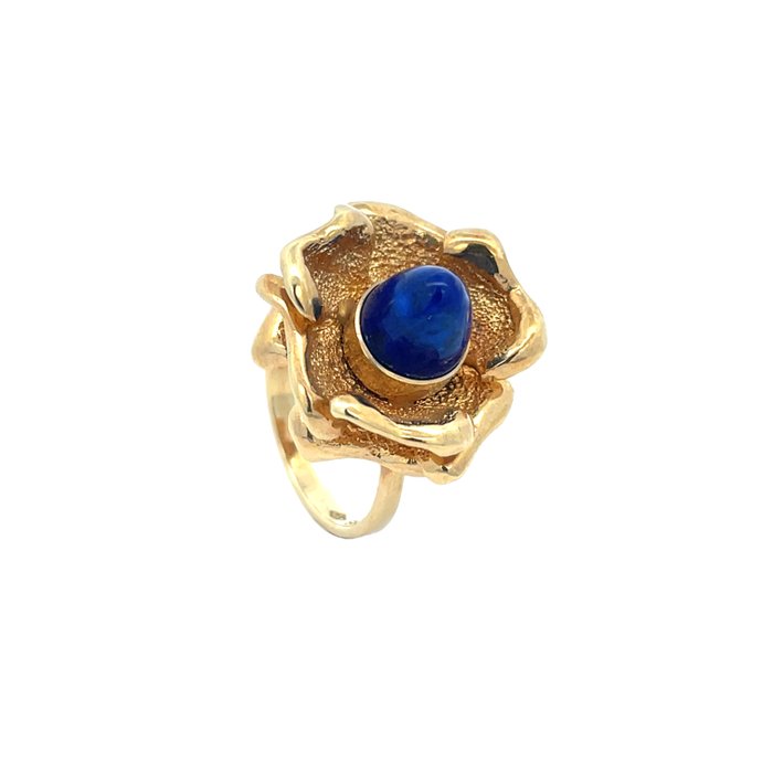 Ring - 14 karat Gulguld - Sodalite unikt stykke