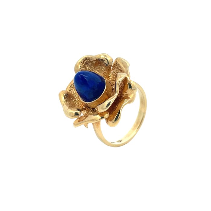 Ring - 14 karat Gulguld - Sodalite unikt stykke