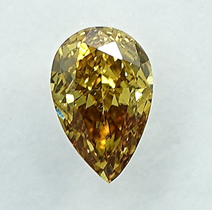 1 pcs Diamant  (Naturfarvet)  - 0.25 ct - Fancy Brunlig Gul - VS2 - International Gemological Institute (IGI)