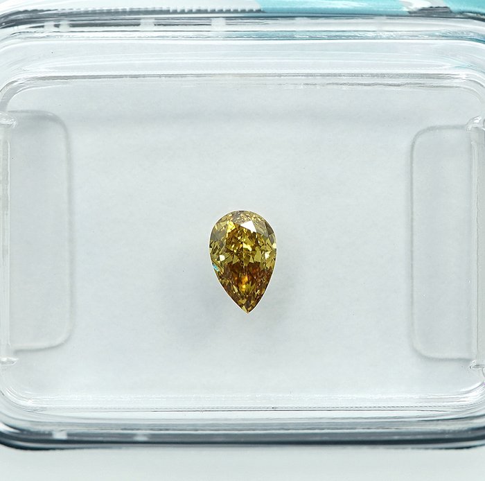 1 pcs Diamant  (Naturfarvet)  - 0.25 ct - Fancy Brunlig Gul - VS2 - International Gemological Institute (IGI)