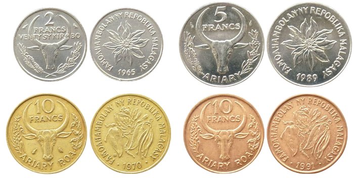 Madagaskar. Various Denominations 1943/2005 (32 coins)  (Ingen mindstepris)