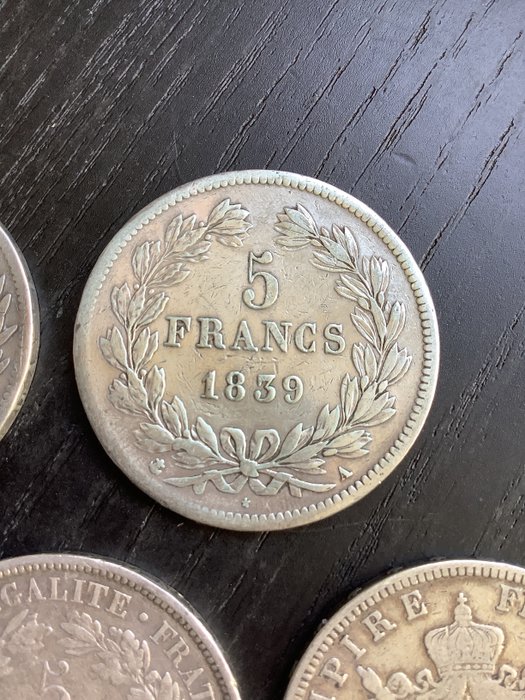 Frankrig. 5 Francs 1831-1876 (8 zilveren munten)  (Ingen mindstepris)