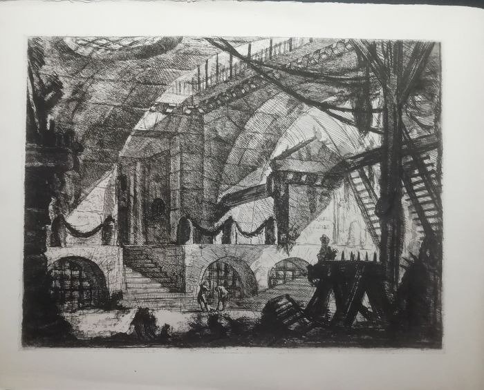 Giovanni Battista Piranesi (1720-1778), after - Il cavallo di legno tav. 12 da Carceri d'invenzione