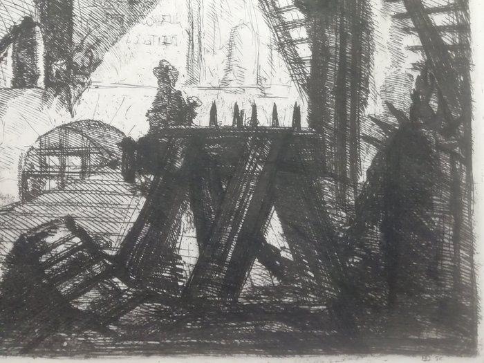 Giovanni Battista Piranesi (1720-1778), after - Il cavallo di legno tav. 12 da Carceri d'invenzione