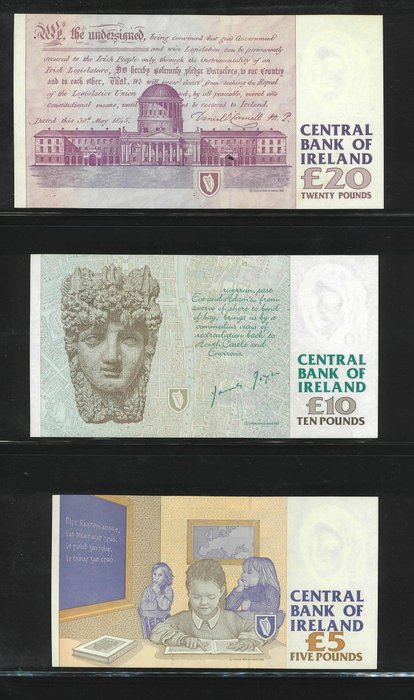 Irlands Republik. - 5, 10, 20 Pounds 1999 - Pick 75b, 76b, 77b