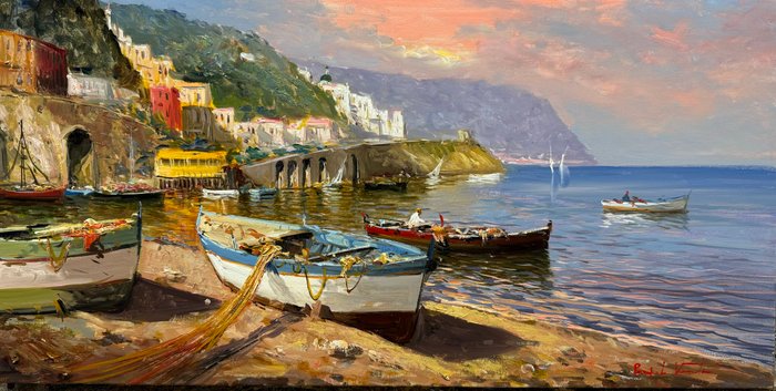 Pasquale Vuotto (1958) - Barche Sull’arenile Amalfi