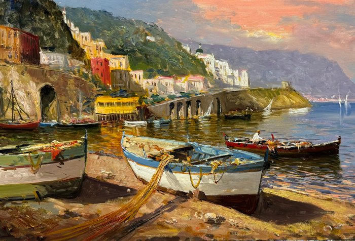 Pasquale Vuotto (1958) - Barche Sull’arenile Amalfi