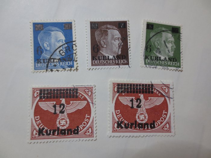 Tyske Kejserrige - Ostland 1944 - Sæt af Kurland stemplet med old proof Pickenpack - Michel 1-4 A/B