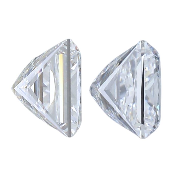 2 pcs Diamant  (Natur)  - 1.22 ct - Kvadrat - F, G - VVS2 - Gemological Institute of America (GIA)