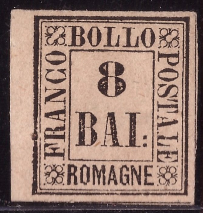 Antikke Italienske Stater - Romagna 1859 - 8 lyserøde baj - Sassone N. 8