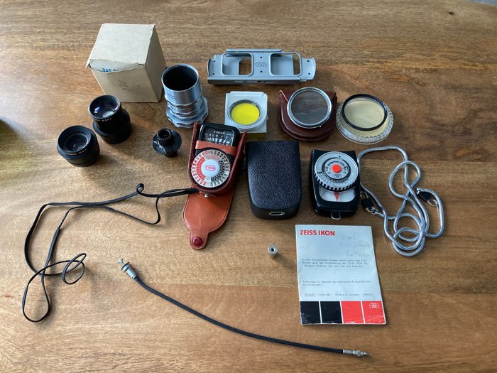 Exakta, Leitz, Zeiss Ikon, 3M, Fodor Lot vintage camera accessoires Analogt kamera