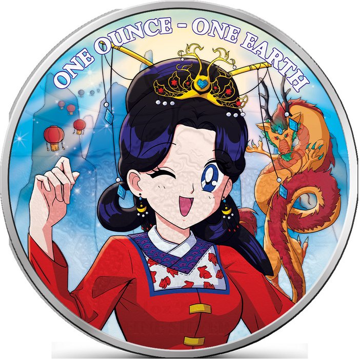 Fiji. 1 Dollar 2022 One Earth - Shojo Manga, 1 Oz (.999)  (Ingen mindstepris)