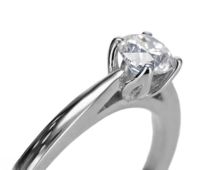 Forlovelsesring - 14 karat Hvidguld -  0.38ct. tw. Diamant (Natur)