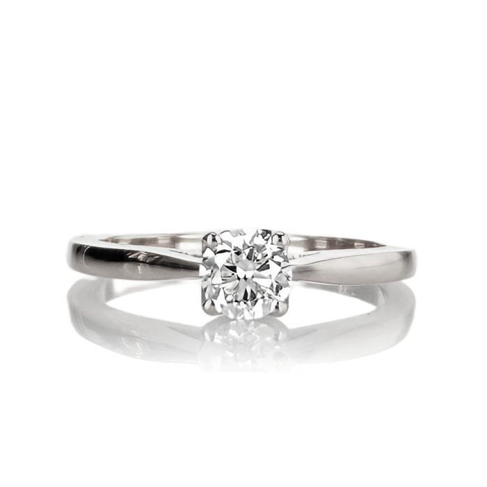 Forlovelsesring - 14 karat Hvidguld -  0.38ct. tw. Diamant (Natur)