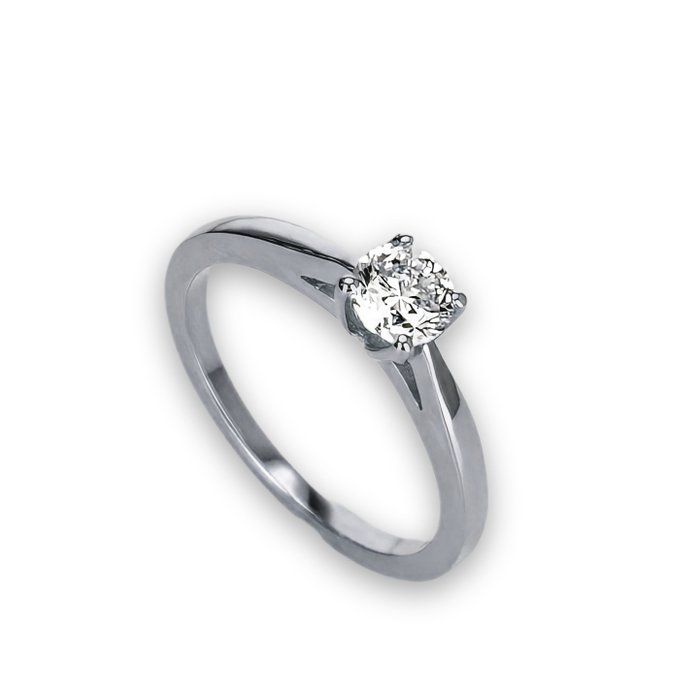 Forlovelsesring - 14 karat Hvidguld -  0.38ct. tw. Diamant (Natur)