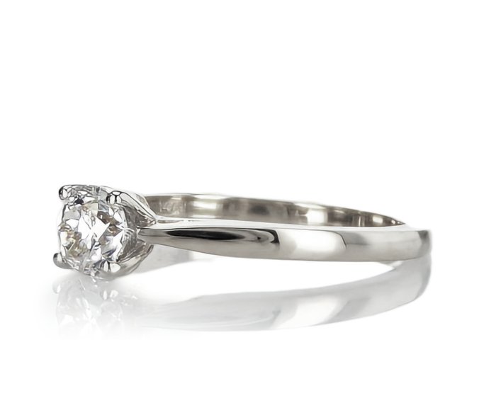 Forlovelsesring - 14 karat Hvidguld -  0.38ct. tw. Diamant (Natur)