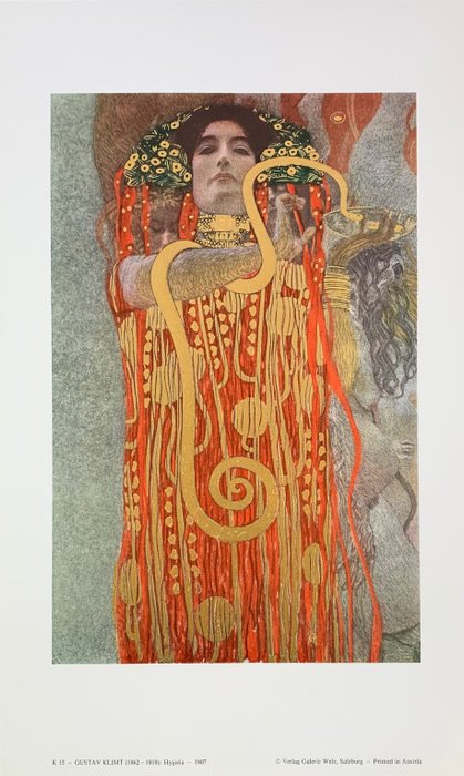 Gustav Klimt (1862-1918) - Hygieia, 1907 - Vintage Artprint - 41 x 25 cm