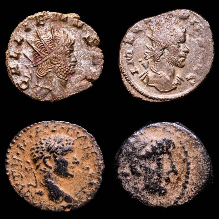 Romarriket Gallienus Claudius II Elagabalus  Provincial coin Lot comprising four (4) coins  (Ingen mindstepris)