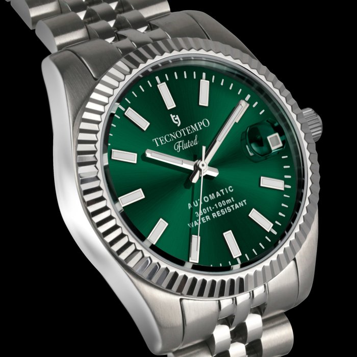 Tecnotempo - "Fluted" Automatic .- Limited Edition - - Ingen mindstepris - TT.100.FLGR - Green - - Mænd - 2011-nu