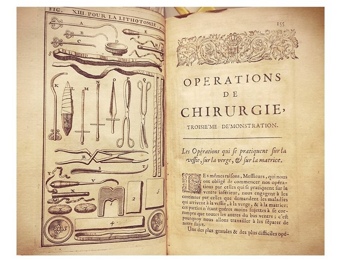 Dionis Pierre. - Cours d'Operations de Chirurgie. Demontrées au Jardin Royal - 1714