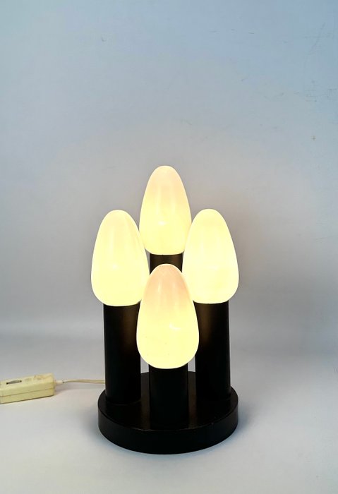 Bordlampe - Tulipaner - Krystal, Metal - Vintage lampe fra 60'erne