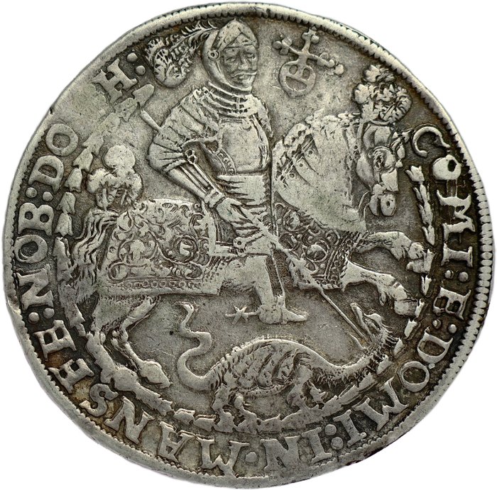 Tyskland. Bruno II, Wilhelm I, Johann Georg IV  Volrat VI. Thaler (taler) County of Mansfeld-Vorderort-Bornstedt - 1608 - Eisleben Mint