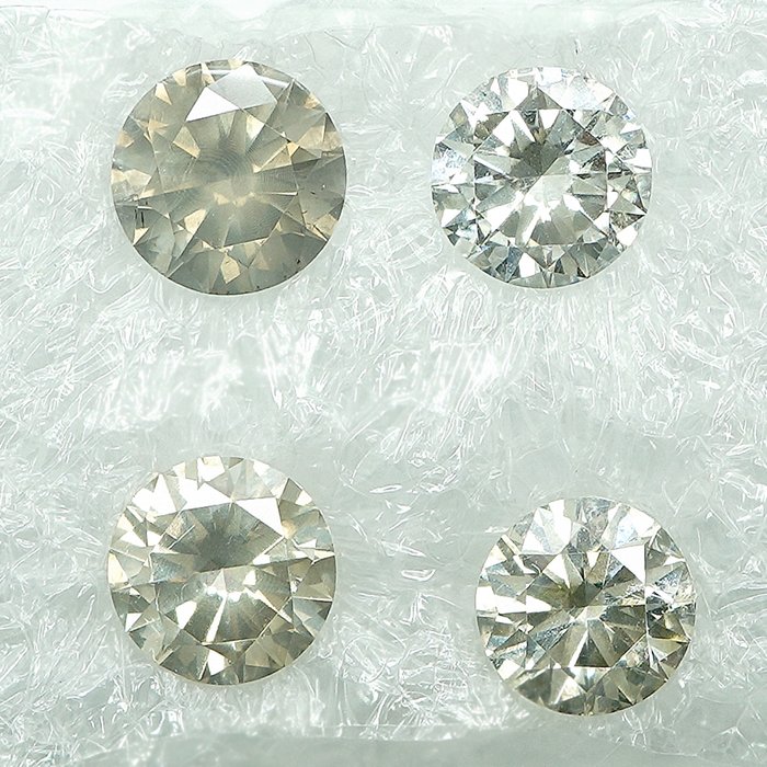 4 pcs Diamant  (Natur)  - 1.13 ct - I1, SI1 - Gem Report Antwerp (GRA)