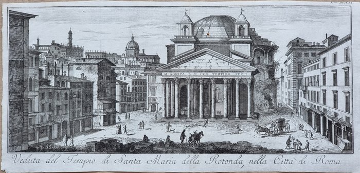 Thomas Salmon (1679-1767) - Giovanni Battista Albrizzi (1698-1777) - Veduta del Tempio di Santa Maria della Rotonda nella Città di Roma (Panteon)