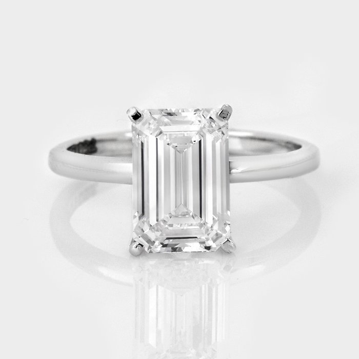 Ingen mindstepris - Ring - 18 kraat Hvidguld -  3.04ct. tw. Diamant (Laboratoriedyrket) - IGI F VVS2