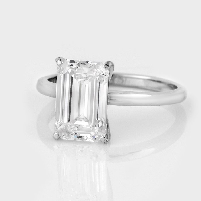 Ingen mindstepris - Ring - 18 kraat Hvidguld -  3.04ct. tw. Diamant (Laboratoriedyrket) - IGI F VVS2