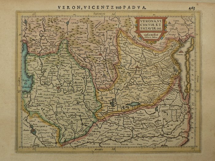 Europa - Italia / Verona / Padua / Venezia / Vicenza; Jodocus Hondius - Verona Vicentiae et Pataviae - 1621-1650