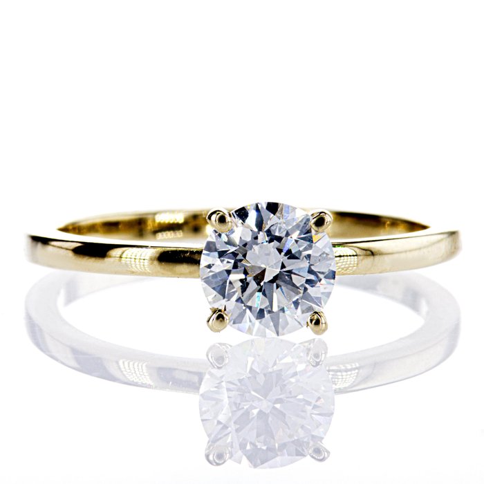 Ingen mindstepris - Forlovelsesring - 14 karat Gulguld -  1.02ct. tw. Diamant (Natur)